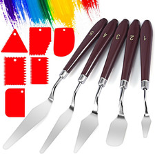 Siumir Palette Knife 11 Pcs Set, 5 Painting Knives+ 6 Scrapers, Pallet Knife, Wo