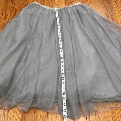 Anthropologie Bailey 44 Made in USA Gray Layered Pull On Tulle Midi Skirt - Picture 12 of 16