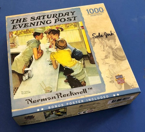 MasterPieces SODA JERK 1000 Pc Jigsaw Puzzle COMPLETE #71407 Norman Rockwell - Picture 5 of 5