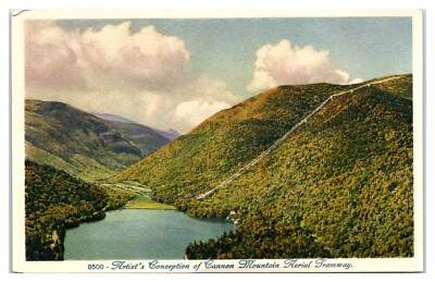 Cannon Mountain Aerial Tramway Franconia New Hampshire Artist Rendering Postcard