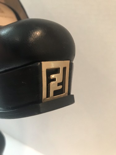 Fendi Fendista Platform LOGO FF Black Pump Shoes Seen on celebs Sz 36.5EUR 5.5US - Picture 10 of 12