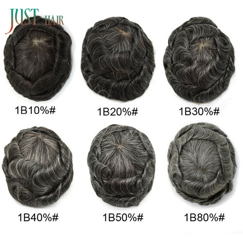 French Lace Front Mens Toupee Poly Skin Hairpieces Human Hair Replacement System - Picture 11 of 76