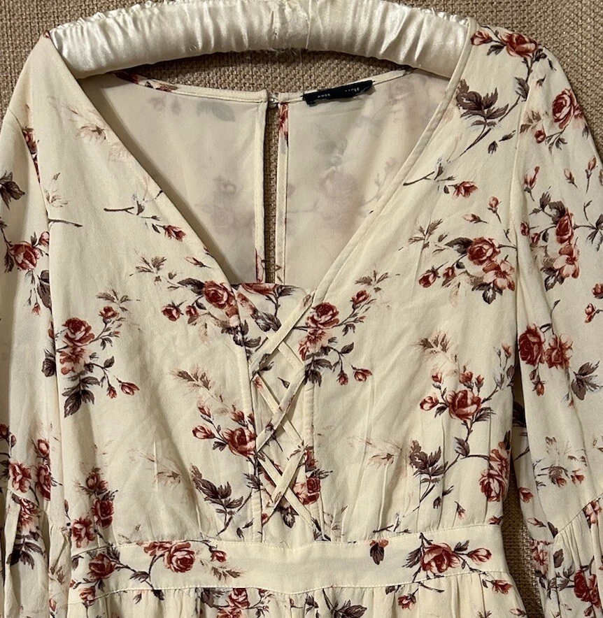 Pantalones Cortos American Eagle Mameluco M Boho Hippie Floral Rayón Cottagecore Foto 4 de 4