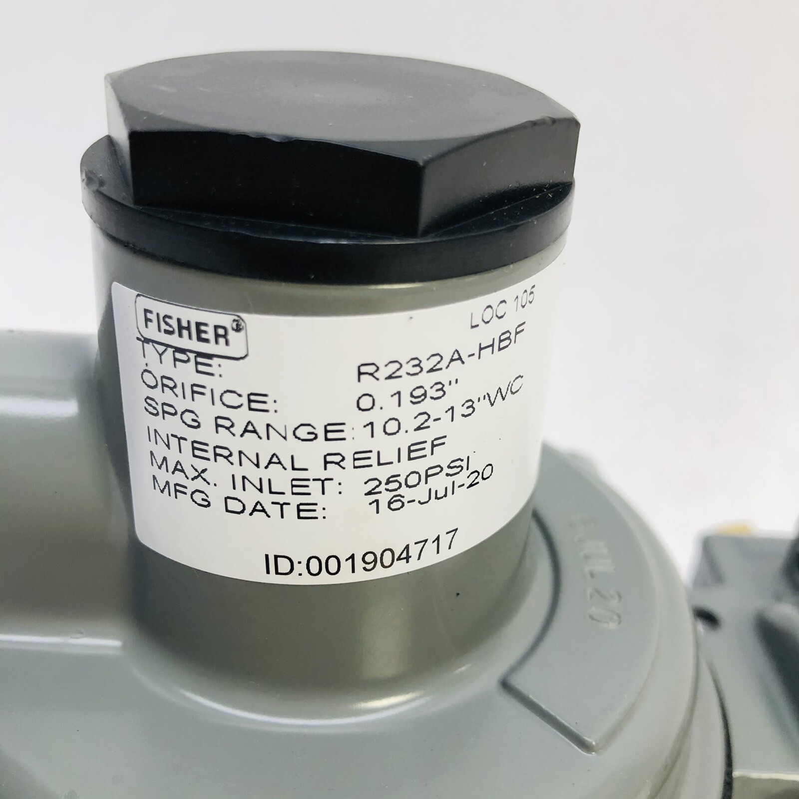 FISHER® R232AHBF SPG RANGE 10.213, WC 810LLP GAS REGULATOR MAX