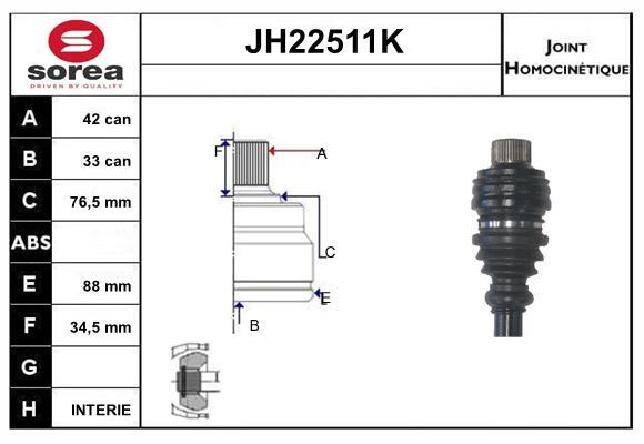 Jeu de joints arbre de transmission SNRA JH22511K en élastomère premium renforcé