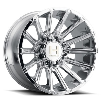 One 22x10 Hostile H123 Typhoon 8x170 -25 Chrome Wheel Rim 125.2