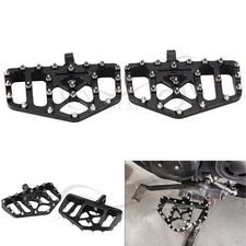2pcs Blk Wide Fat Foot Pegs Floorboards For Harley Dyna FXDB FXDF Sportster 1200