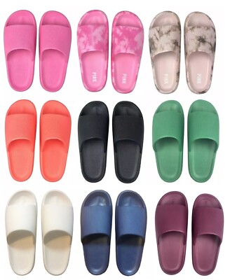 VICTORIA'S SECRET PINK PILLOW SLIDES SANDALS BEACH SHOWER SHOES WATERPROOF S M L