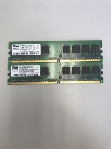ProMOS RAM 512MB 1Rx8 PC2-5300U-555-12-DO (Quantity 2)