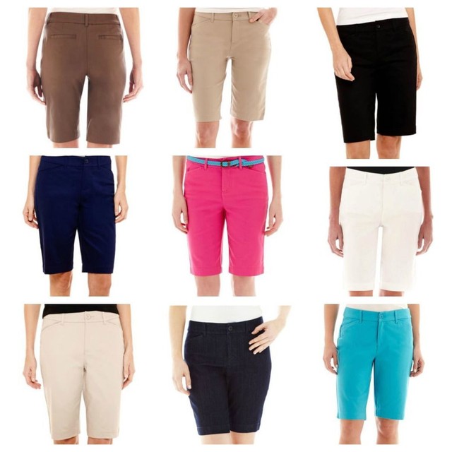 St. John's Bay Women's Shorts Petite Bermuda 8P 10P 12P or 16P, New eBay