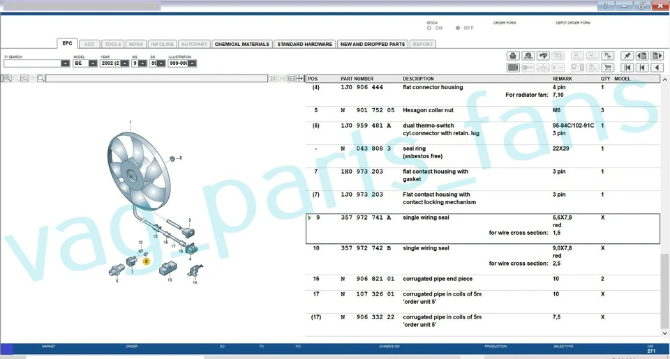 30 x 2.8mm Pins Terminal JPT Single Wire Seals 963293-1 357972741A for VW AUDI - Image 4 of 4