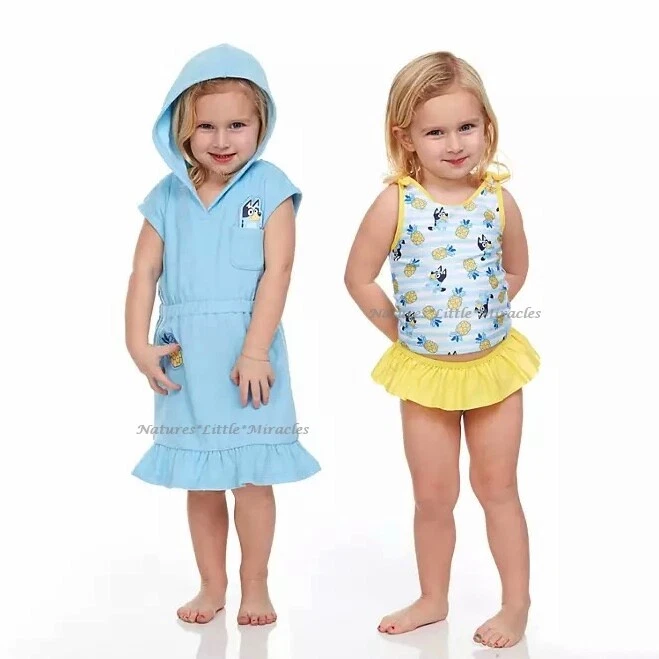 Disney BLUEY Badeanzug Kleinkind Mädchen 3-teiliges Tankini Set Überwurf Größe 18M 2 4 5