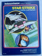 Intellivision Mattel Electronics Star Strike Cartridge w Instructions  Overlays
