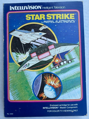 Intellivision Mattel Electronics Star Strike Cartridge w Instructions & Overlays