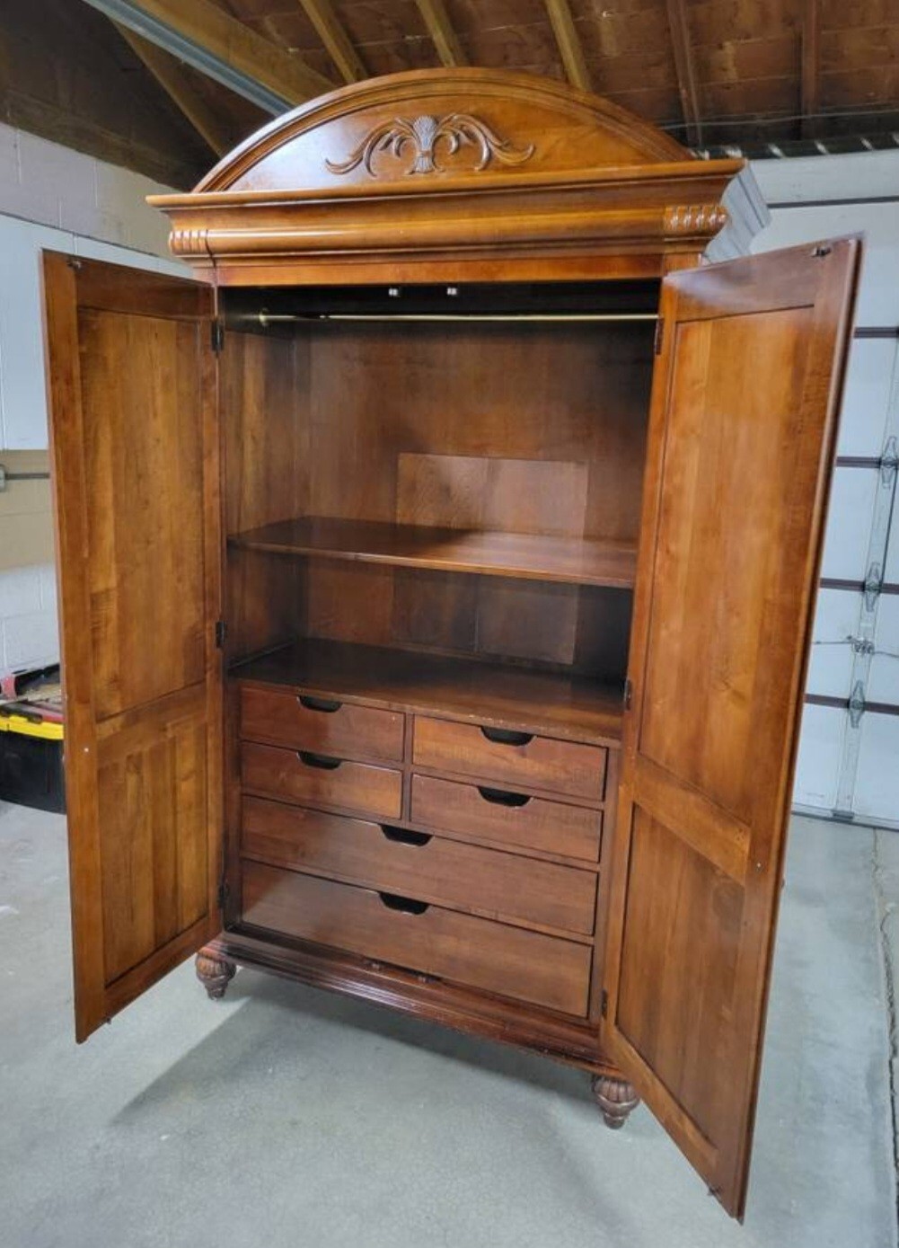 VINTAGE ETHAN ALLEN ARMOIRE BEAUTIFUL ALL WOOD FINISH eBay