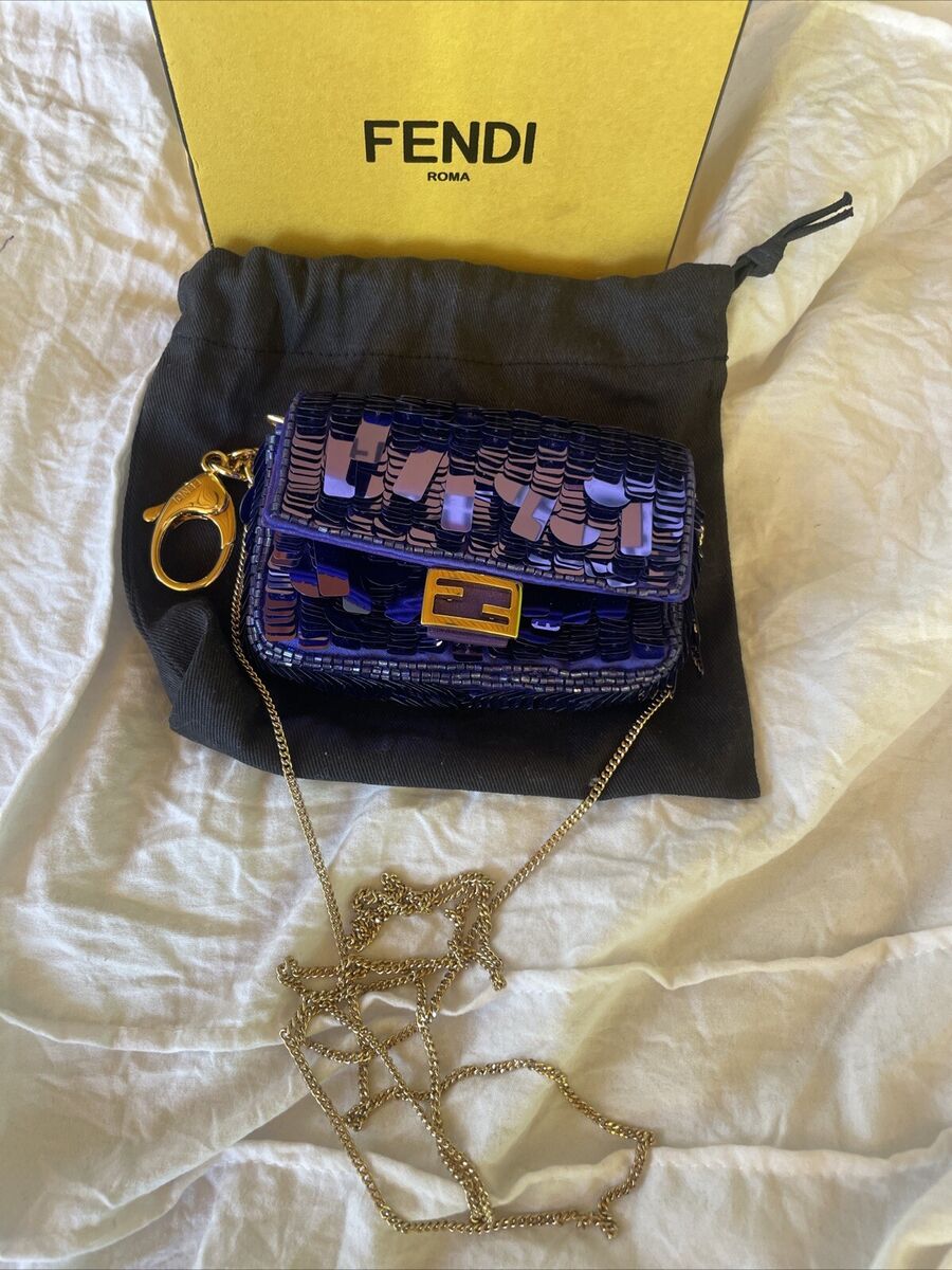 Fendi nano baguette Purple Sequins SATC SJP New Iconic Micro Fendi nano baguette Purple Sequins SATC SJP New Iconic Micro