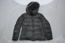 Prada Grey Silver Down Quilted Jacket Zip Coat Fox Fur Hood Womens Size It40 Uk8