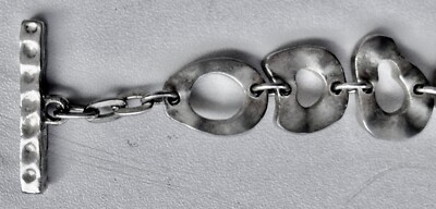 Bracelet Moderniste En étain Argenté Signé Biche De Bere Paris N°2 - Occasion Très Bon état