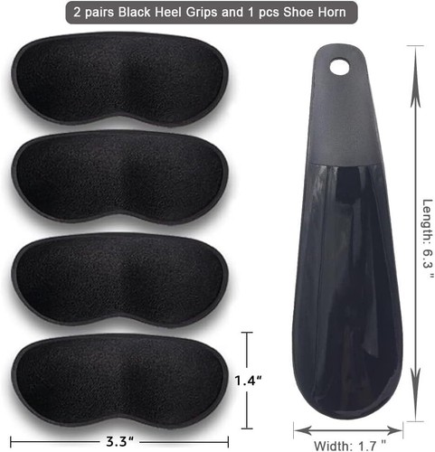 Dr.Foot Heel Grips for Men and Women, Self-Adhesive Cushion Black - Picture 2 of 3