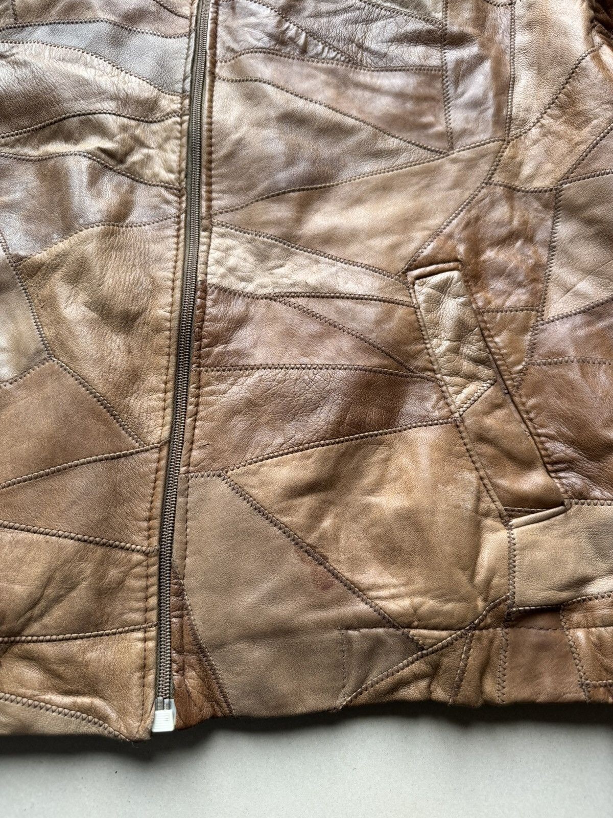 Vintage 90’s Patchwork Leather Jacket Margiela vi… - image 5