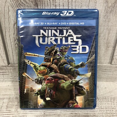 Teenage Mutant Ninja Turtles 2014 3D + 2D Blu-Ray + Digital + DVD New Sealed