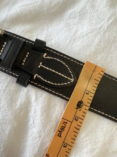 BROOKS BROTHERS Black 1 1/2" Wide Ladies Leather Belt Waist SZ Medium - Picture 5 of 6