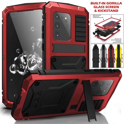 Gorilla Glass Metal Waterproof Case 360° Protector Cover For Samsung Note 20 S23