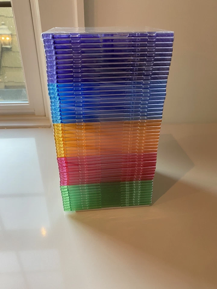 Memorex Style Slim Jewel Cases Colors 50 Pack For CD's CD-Rom Games CD-R New OS - Image 2 of 2