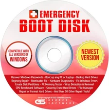 Emergency Boot Disk For Windows PC Repair DVD Tool Plug Play Win XP Vista 7 8 10
