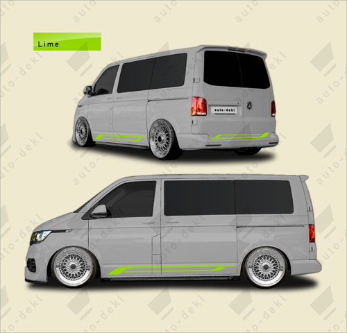 Fits VW T5 T6 Transporter SWB - Full Van Decal Stripe Kit with Both Sides + Rear - Picture 17 of 18