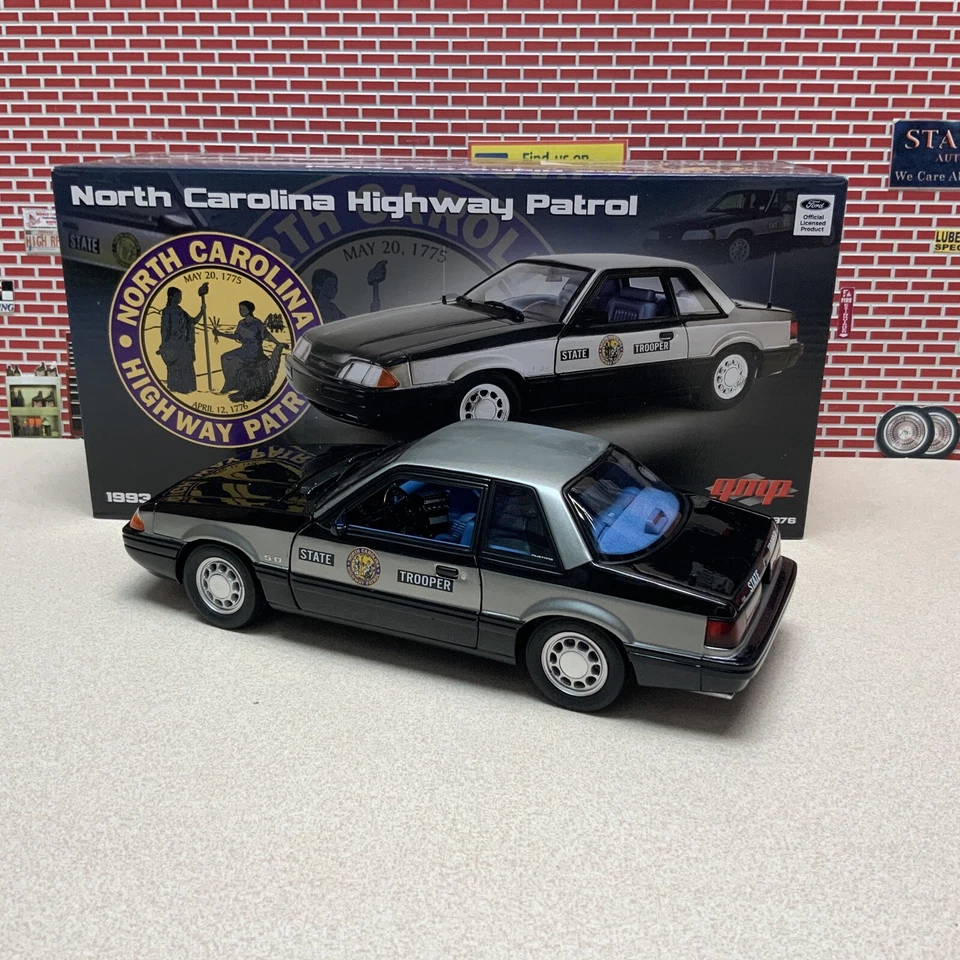1/18 GMP 1993 Ford Mustang 5.0 SSP North Carolina Highway Patrol In Stock 18976 - Image 4 of 4