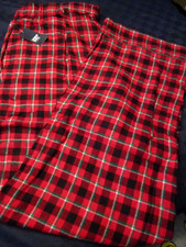 NWT 58 LANDS END FLANNEL PAJAMAS PJ SLEEP PAJAMA PANTS RICH RED CHECK LG 14-16