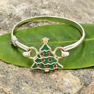 Sterling Silber 925 LeStage Weihnachtsbaum wandelbares Charms Armband 6 1/2''