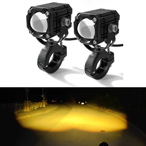 2pcs LED Motorcycle Spot Light Dirt Bike Headlight Fog Driving Yellow White - Picture 16 of 18