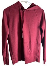 Old Navy Women's Deep Red Sweatshirt With Front Pouch, Hood, and Drawstring. PS