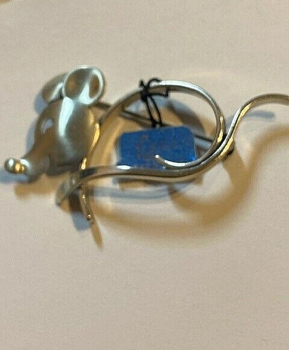 BEAU 925 STERLING SILVER SILHOUETTE MOUSE BROOCH