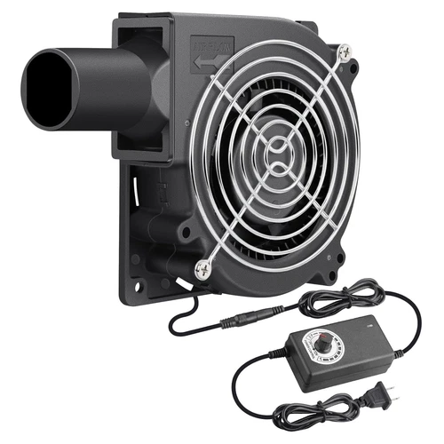 97Mm X 33Mm BBQ Blower Fan 12V with 120V – 240V AC Plug Variable Speed Controlle