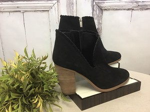 black perforated booties