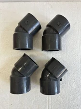 (Lot of 4) LASCO PVC 1-1/2" 45 Degree Elbows SCH80 Socket/Socket (Slip/Slip)