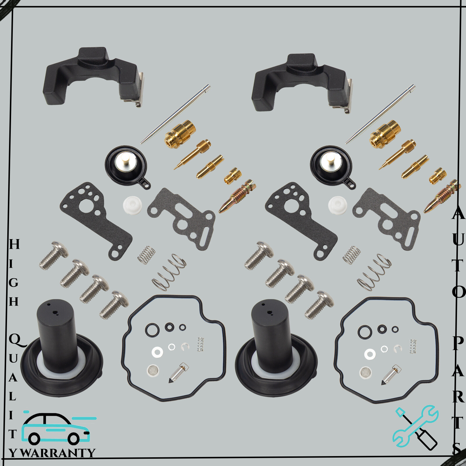 2Pcs Carburetor Rebuild Kit w/ Diaphragm for Yamaha Virago 535 XV535 1990-2001