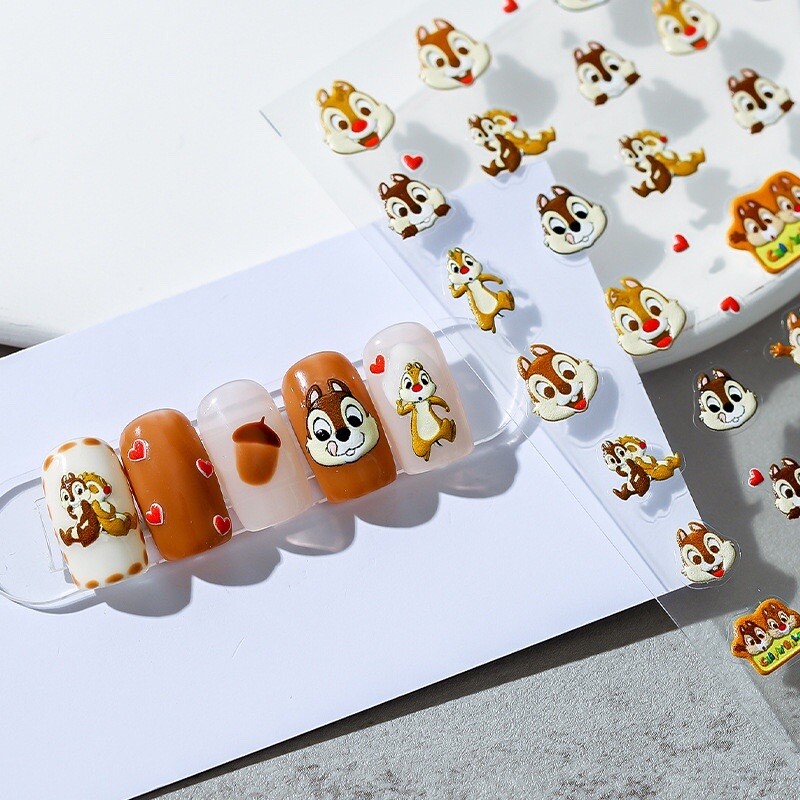 5D Nail Art Stickers, Cute Squirrel Nail Decals, Disney Chipmunk ...