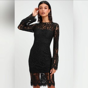 lulus black dress long sleeve