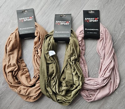 3x Schals Schal Tücher Tuch Flohmarkt Restposten Loopschal 100x85 cm