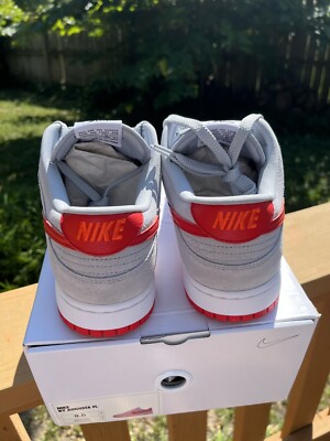 Nike Dunk Low ID By You Grey Red Suede Men's Size 9.5 Ohio State