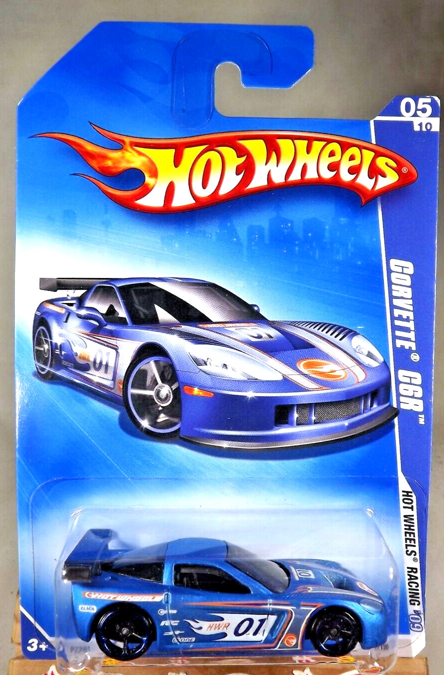 2009 Hot Wheels #71 Hot Wheels Racing 5/10 CORVETTE C6R Satin Blue w/Black OH5Sp