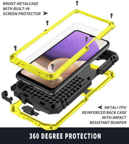 Funda de vidrio de gorila de metal resistente al agua para Samsung Galaxy A32 4G / 5G - Imagen 5 de 16