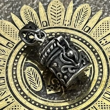 Vintage Small Cylindrical Southwestern Sterling Silver 925 Pendant Poison Locket