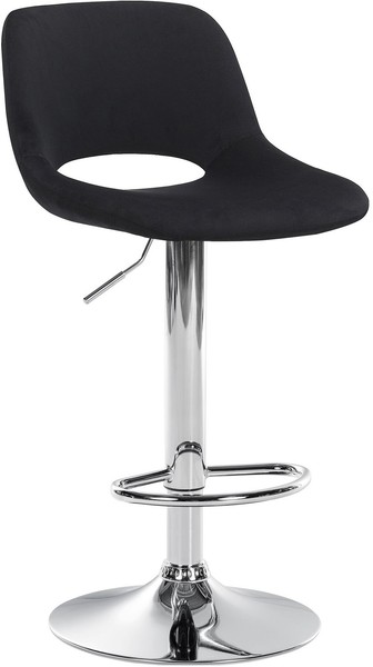 Barhocker Camden Samt Chrom Schwarz-image
