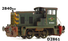 Heljan 2840HW Class 02 D2861 In BR Green Livery Olivia's Heavy Weathered OO G...