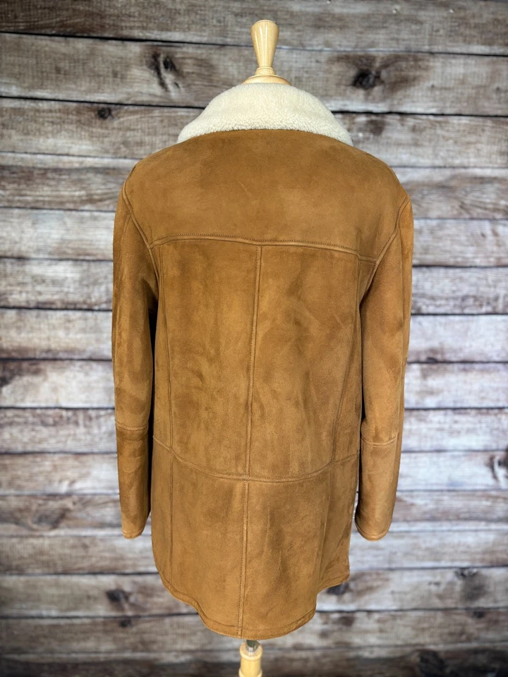 Paul Stuart Merino Shearling Suede Coat Size XL - Image 4 of 4